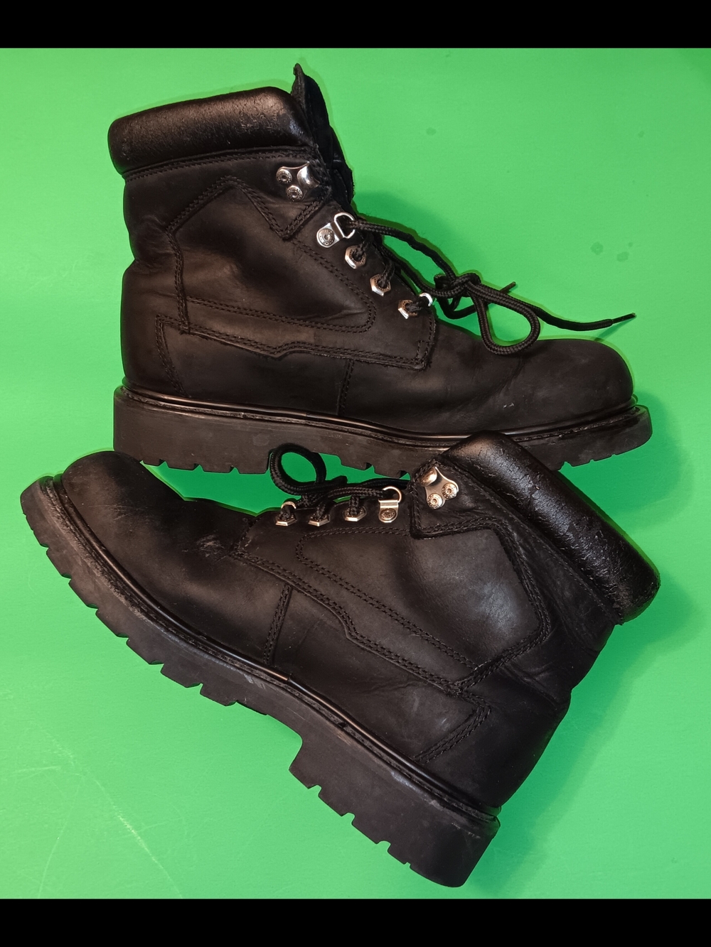 HARLEY-DAVIDSON Motorcycle Boots (#91005) Preowned Black Leather Men's Size 9.5 - Picture 5 of 12